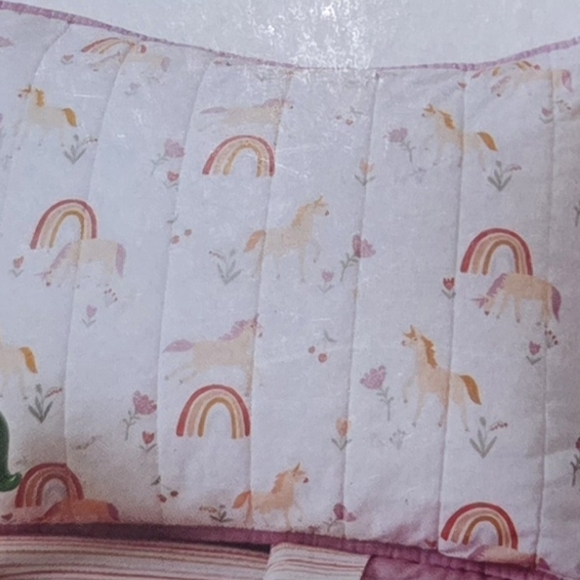 2 Pillowfort Unicorns Sham - White and Pink - Picture 4 of 4
